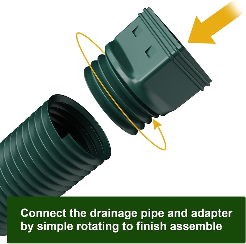 Ogutter Rain Gutter Downspout Extensions, Downspout Extender for Rainwater Drainage Flexible, Down Spout Drain Extension Pipe and Extendable from 21 to 66 Inches (4 Pack, Green) - Image 3